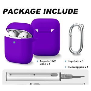 AirPods Case Cover, Come with Clean Pen，Soft Silicone Protective Cover with Buck